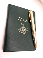 ATLAS The Traveler’s Atlas A Geographic Handbook Leather Cover 4×6″