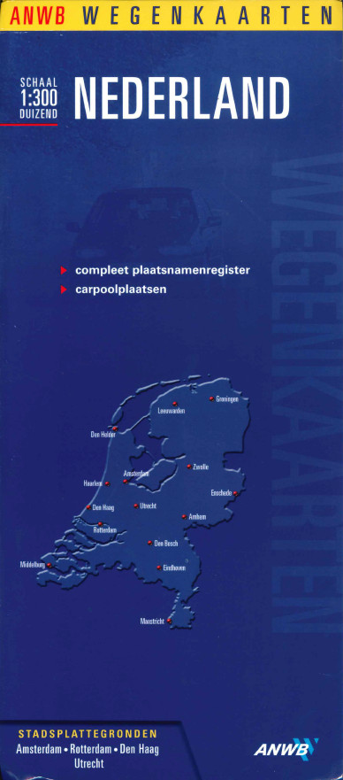 ANWB Nederland Map 1:300 Colour New Free UK P/P