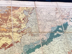 The O/S Geological Survey 1924 Map Of England & Wales Revised Edition By J.Flett