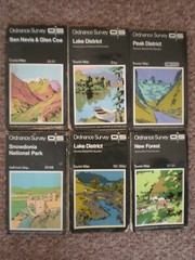 2.95 EACH BLACK TOURIST LAKES PEAK ORDNANCE SURVEY MAPS, Explorer, 1970’s, TOUR