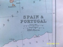 Antique Map. SPAIN & PORTUGAL. Bartholomew. c1909. VG.