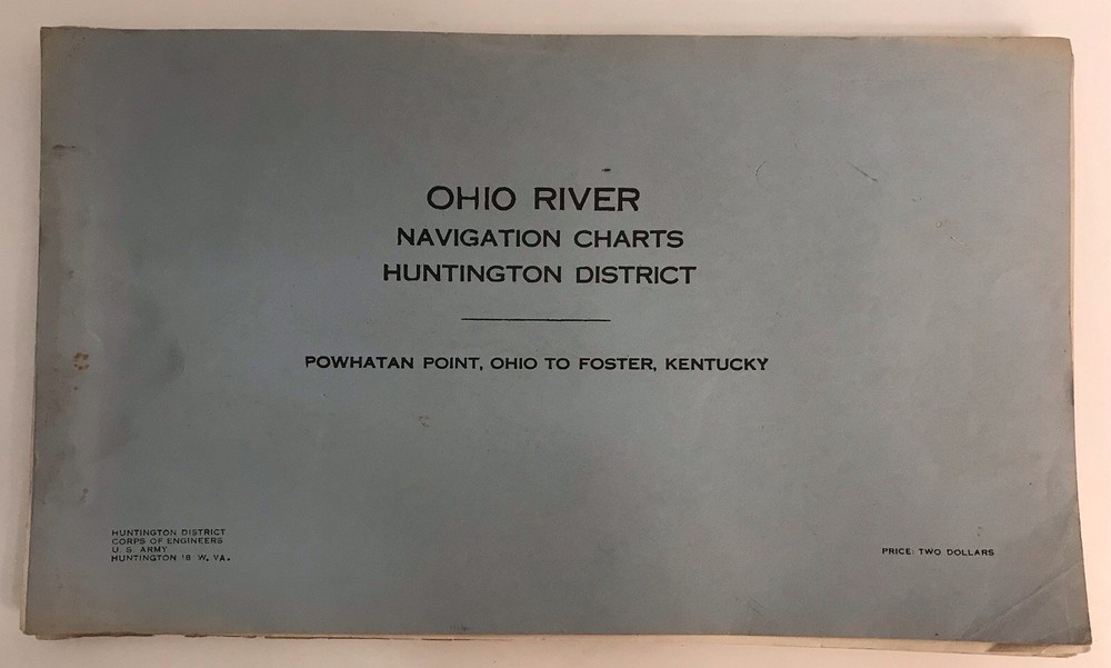 1962 U.S Army Corps Ohio River Navigation Charts Powhatan Point OH Foster KY