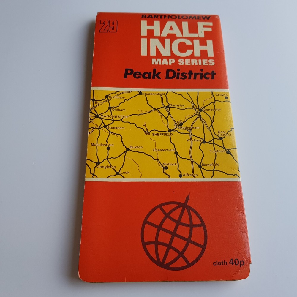 Peak District Bartholomew Ordinance Survey Map Hiking 1970s vintage British