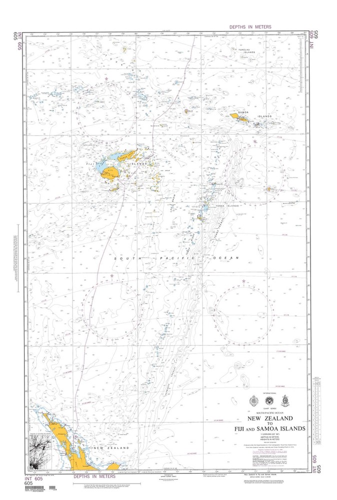 New Zealand to Fiji and Samoa Islands | NGA Chart 605