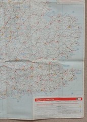 AA Service Map: Throughroutes to and from Bristol (1976).