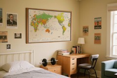 Map of The World Wall Chart Poster Mural School Classroom Home Decor（120x80cm ）