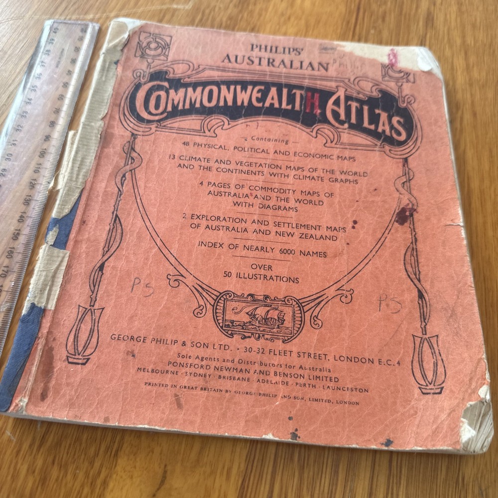 Phillips Australian Commonwealth Atlas Vintage 1955