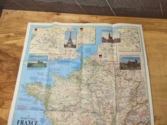 Vintage National Geographic Magazine Travelers Map Of France 1971 Festivals