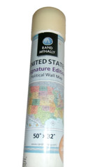 RAND MCNALLY SIGNATURE UNITED STATES WALL MAP LAMINATED FINISH Sz 50″ x 32” NEW