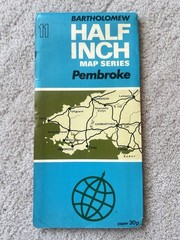 Bartholomew Map Pembroke Carmarthen Wales Vintage 70s 1970 Paper ½” FreePost UK