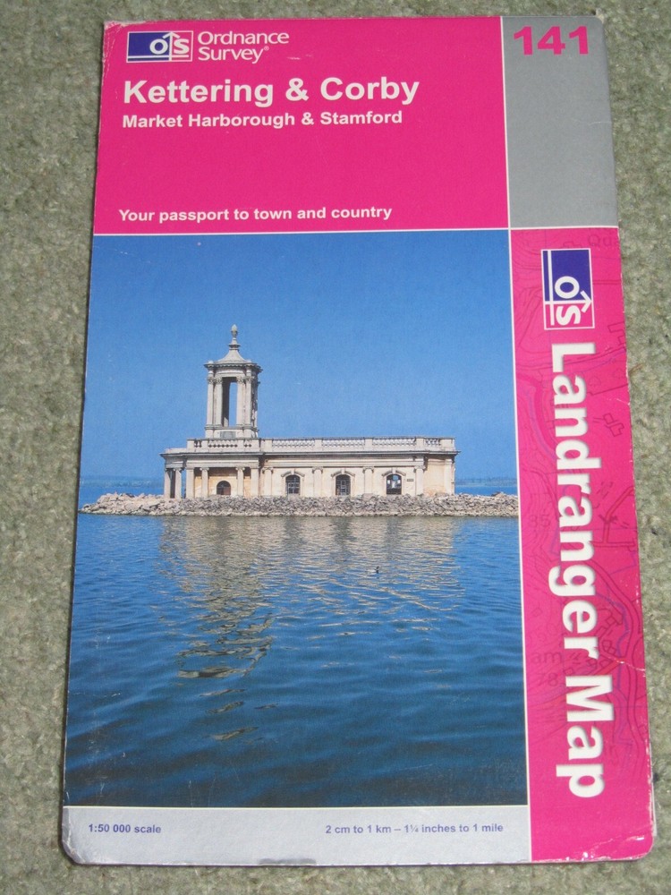 OS Ordnance Survey Landranger Map Sheet 141 Kettering & Corby – 2004