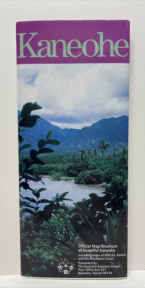 Kaneohe Official Map Brochure Oahu Hawai’i Tourist Guide 1980s