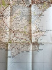 1937 Ordnance Survey One Inch Fifth Edition Cloth Map 140 Bournemouth & Weymouth