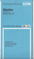 Ordnance Survey – OS 1:25,000 First Series Map Sheet NO 13 Stanley Perthshire