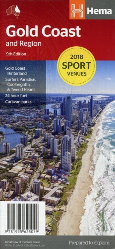 Gold Coast & Region Handy Map 9th Ed. by Hema Maps [Sheet map, folded]