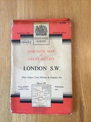 1959 Ordnance Survey One Inch Seventh Series Map 170 London South West