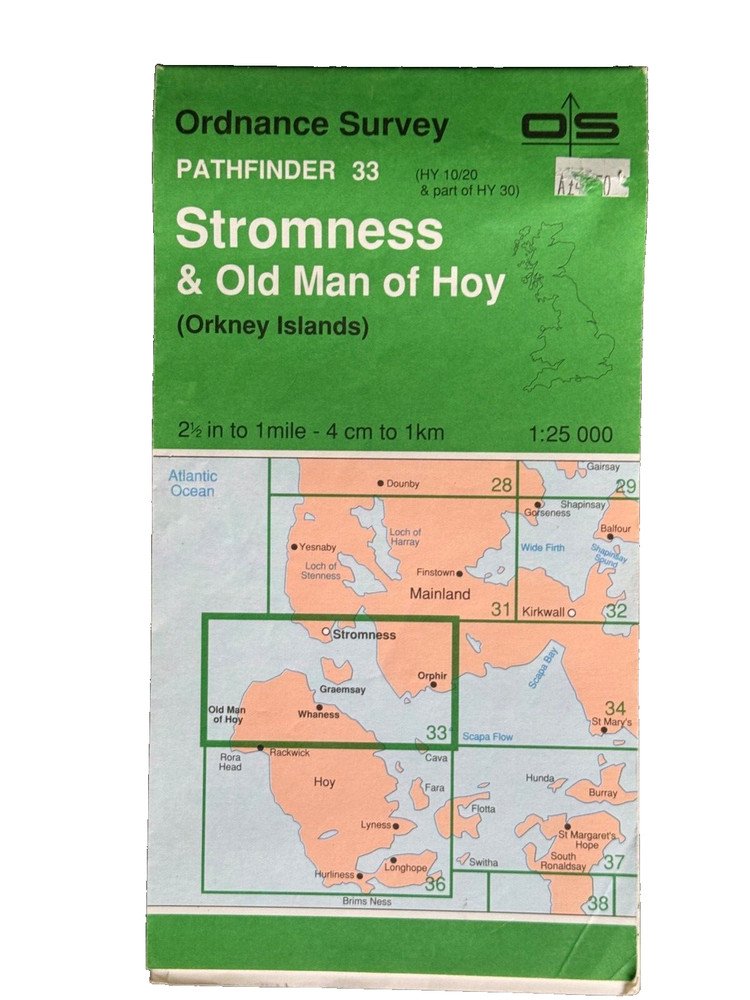 OS Ordnance Survey, Pathfinder Map, Sheet:33 Stromness & Old Man of Hoy
