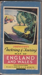 Johnston’s Motoring & Touring Map of England and Wales (Cloth, 1955)