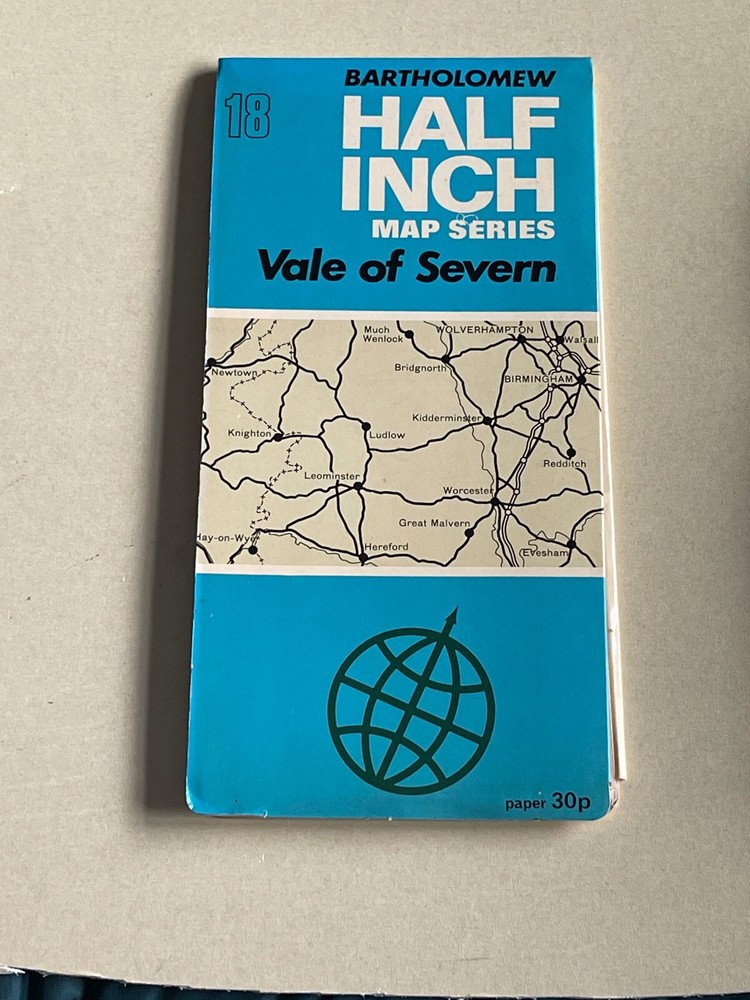 Bartholomew, Half Inch Paper Map, No18, Vale of Severn, 1970’s