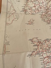 SUPERB Old CLOTH ROAD MAP Vintage Geographia ENGLAND AND WALES