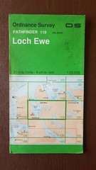 1992 old vintage OS Ordnance Survey – Pathfinder map 119 – Loch Ewe