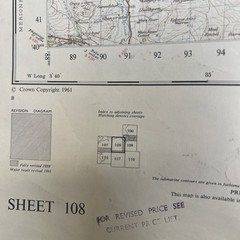 Vintage Map Denbigh Wales 1961 Large Ordance Survey