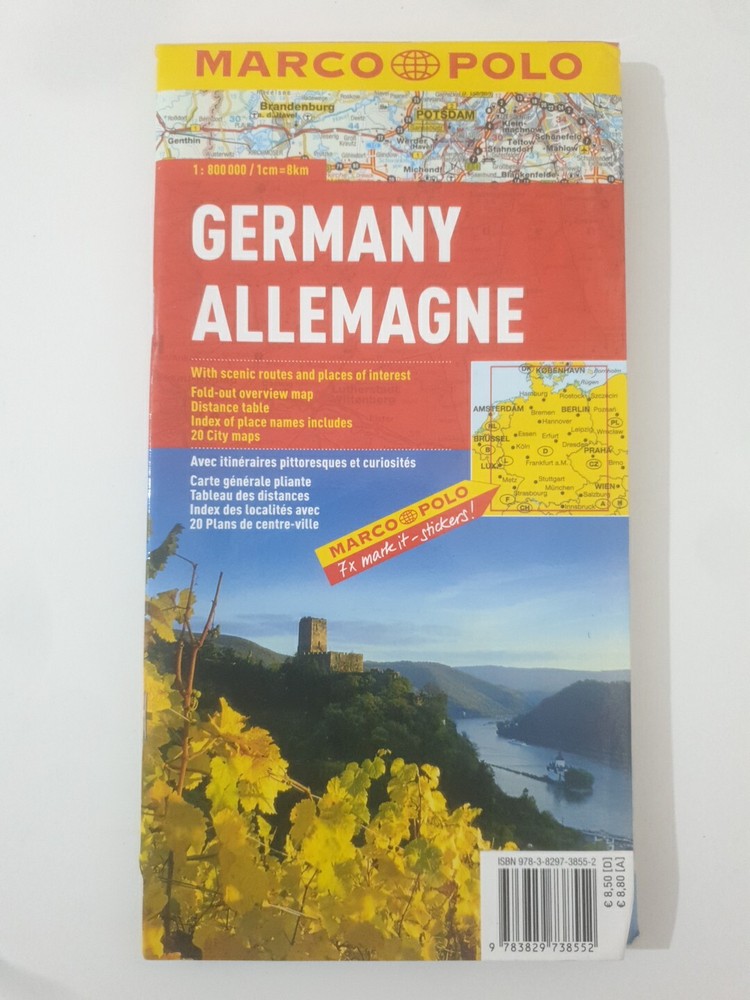 Marco Polo Map Of Germany Deutschland (1:800 000)