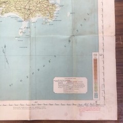 Vintage Bartholomews cloth backed map of Wexford & waterford Ireland