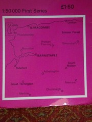 OS MAP BARNSTAPLE ILFRACOMBE LUNDY WOOLACOMBE BIDEFORD MESHAW BRAUNTON LYNTON