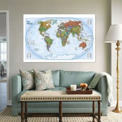 7x5ft 5x3ft Map of the World Country With City Art Poster Prints Home Wall Decor