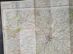 National Grid 118 Ordnance Survey One-Inch Cloth Map Shrewsbury, 1947
