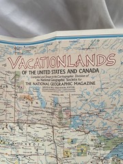 Vintage National Geographic Map Of Vacationlands Of The US And Canada 1966