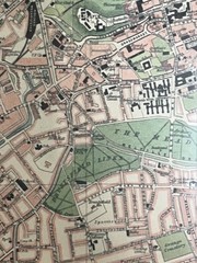 FRAMED. Rare Old Map of Edinburgh Bartholomew’s Pocket Plan, 1921. 12x16cm.