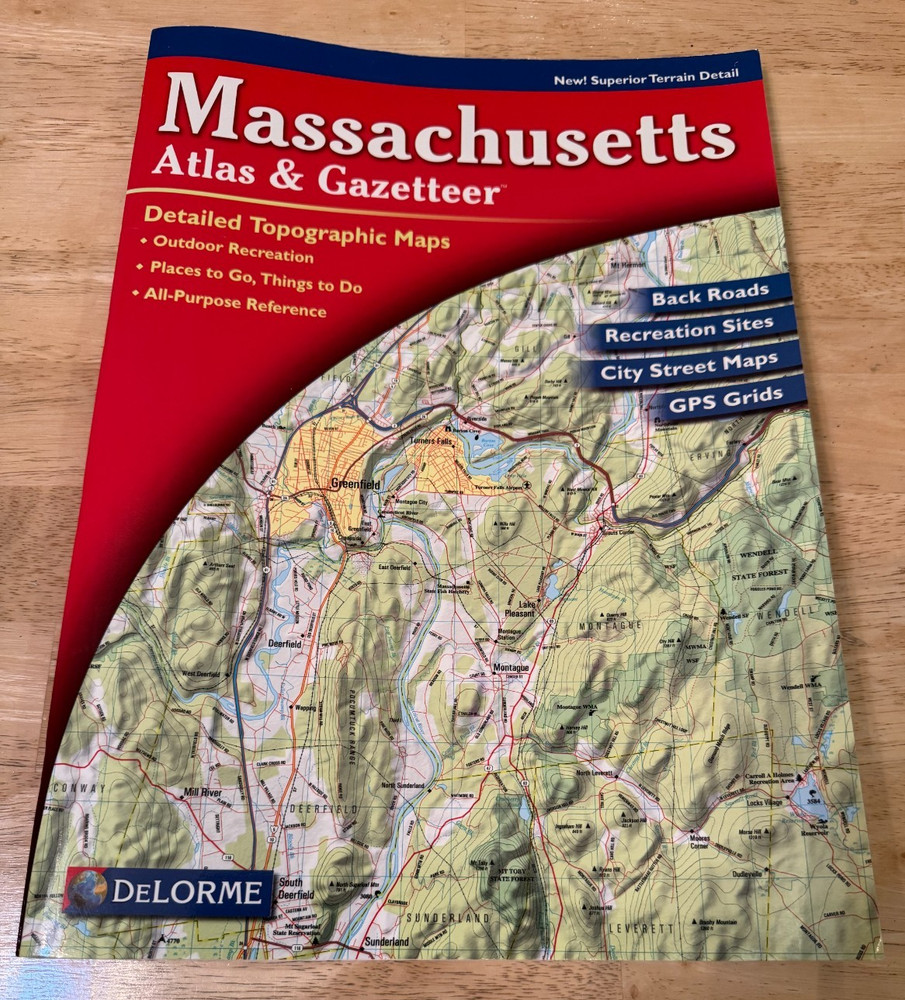 Massachusetts Atlas & Gazetteer (Delorme Atlas & Gazetteer) by Delorme 2004 MINT