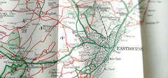 Vintage “Geographia” Ramblers Map No 8 Country Round EASTBOURNE