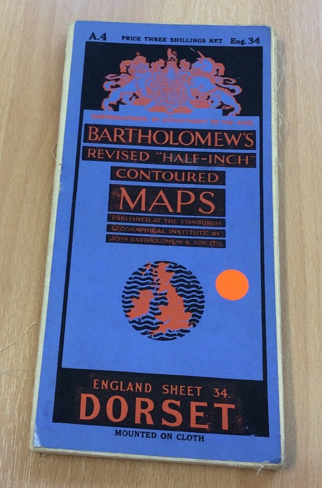 Vintage Bartholomew’s Cloth Map Of Dorset