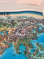 Unique Media Maps Laminated 3D Map ‘The World’ Artistic Illustration 1996