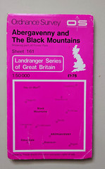Abergavenny & The Black Mountains OS Landranger Map Sheet 161 1979