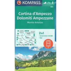 Cortina d’Ampezzo, The Ampezzo Dolomites | Kompass hiking map 654