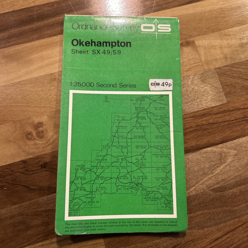 OKEHAMPTON Ordnance Survey Second Series Map SX49/59 1969 Germansweek