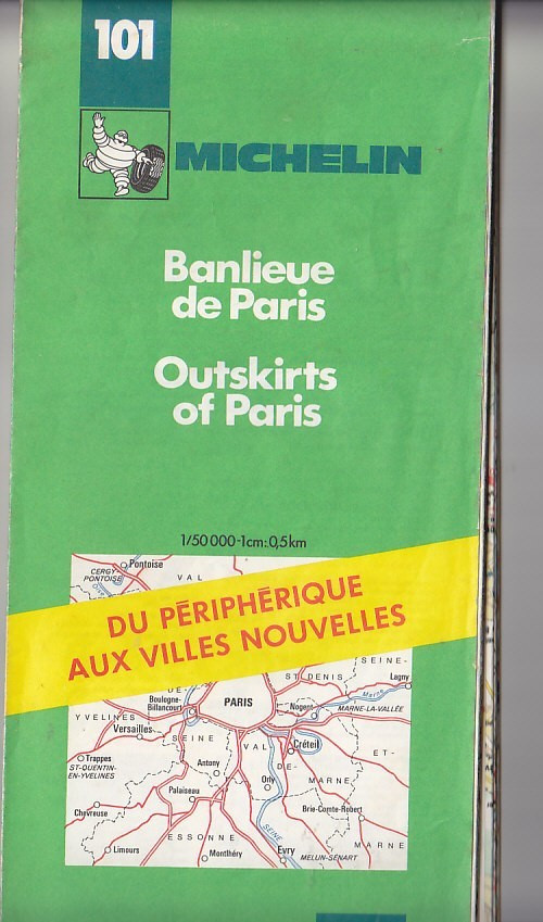 Michelin 1:50,000 Map Sheet 101: Outskirts of Paris