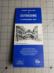 Tourist Road Map Oxfordshire & Surrounding Area 1974