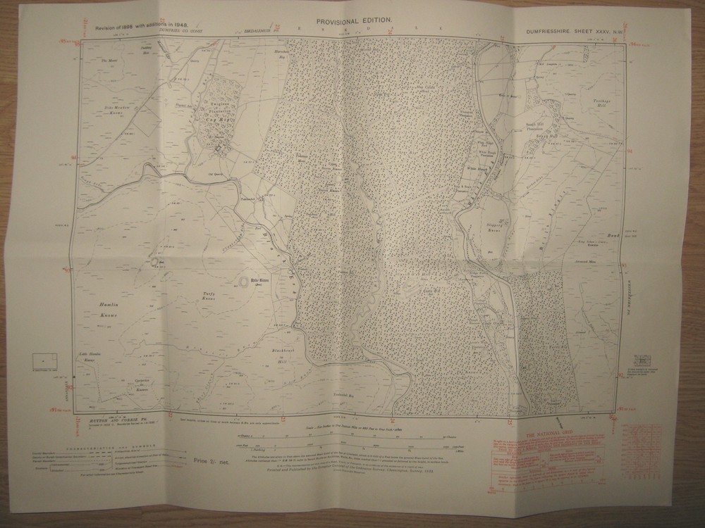 Ordnance Survey 6 inch -1 mile map Dumfriesshire Sheet XXXV NW, Castle O’er Hill