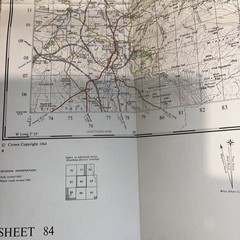 Vintage Ordnance Survey One Inch Teesdale 1964 Map Sheet 84 Cloth