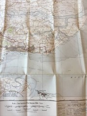 1936 Ordnance Survey One Inch Fifth Edition Cloth Map 108 Chelmsford & Southend