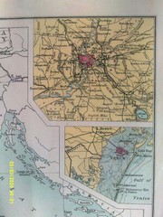 Antique Map. ITALY with Rome & Venice inset, Bartholomew. c1909. VG.