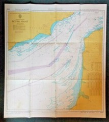 Nautical Instructional map Dover Strait 5052 1:200,000 1977 with corrections