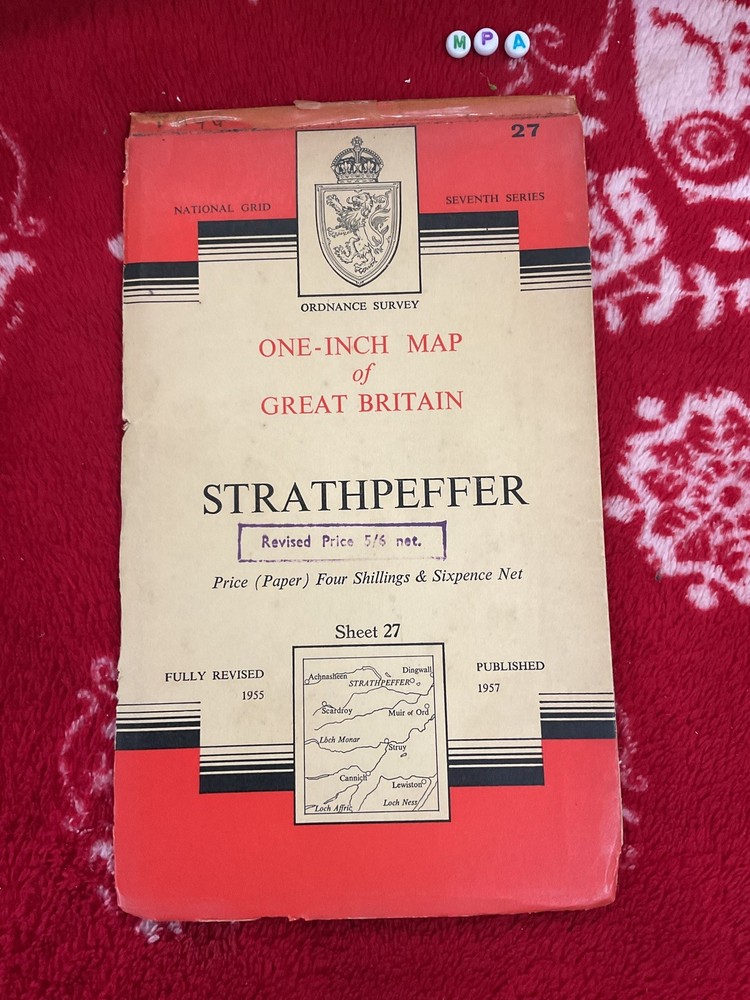 Ordnance Survey vintage , rambling walking Map , Rare, STRATHPEFFER