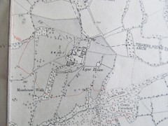 VINTAGE OS MAP OF LYNE HOUSE AREA SUSSEX 1914 EDITION – SIX INCHES TO ONE MILE