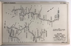 1962 U.S Army Corps Ohio River Navigation Charts Powhatan Point OH Foster KY